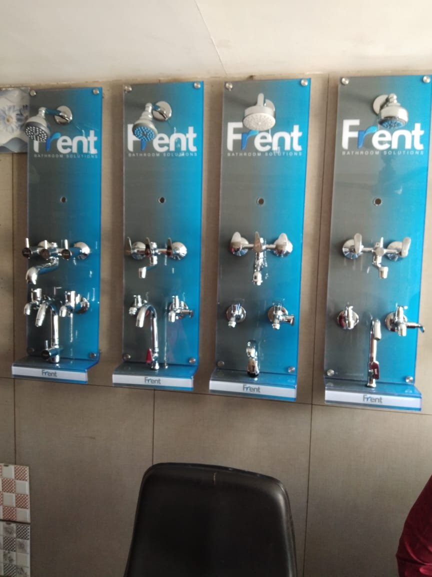 Acrylic display panel for sanitary showroom