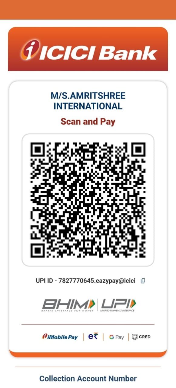 ICICI Bank payment QR for M/S Amritshree International