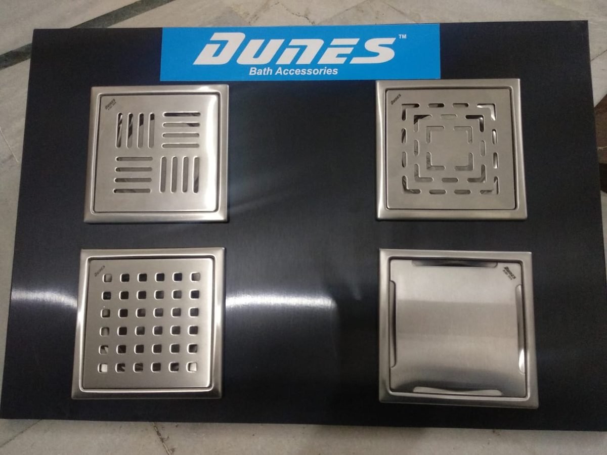 Dunes Bath Accessories floor drain display panel flat view
