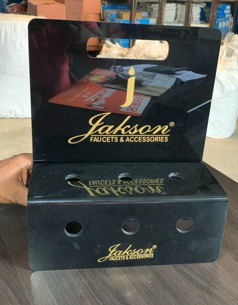 Jakson Faucets and Accessories table top caddy display angled view