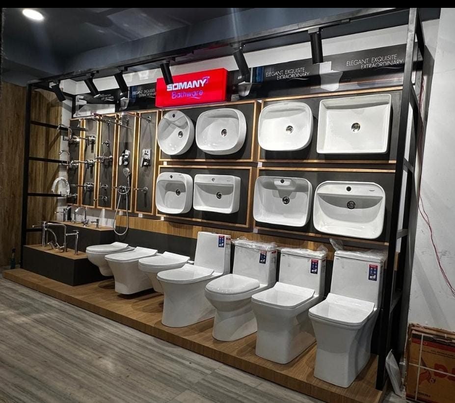 Bathware showroom display installation