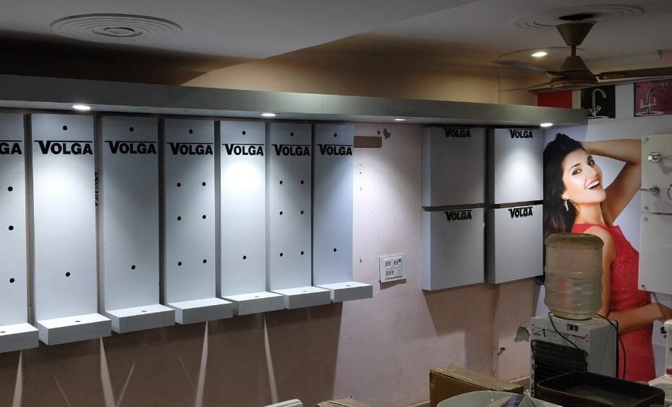 Installed branded display panels